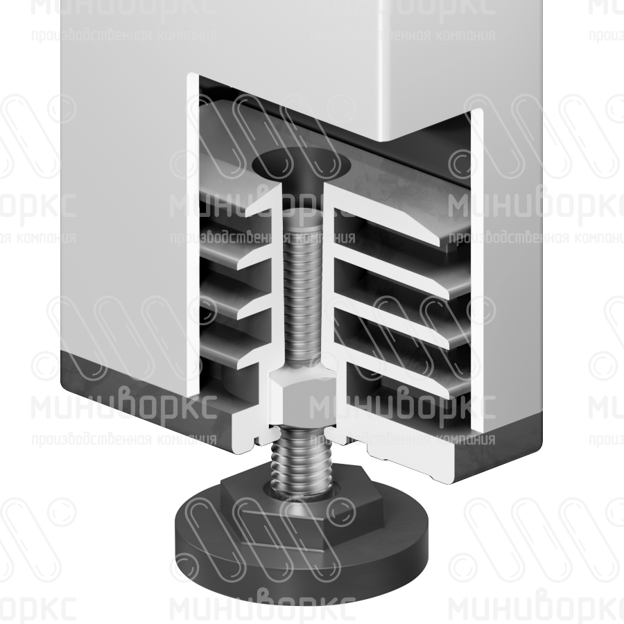 Прямоугольные заглушки для труб 60x30 – 30-60М8НЧС | картинка 4