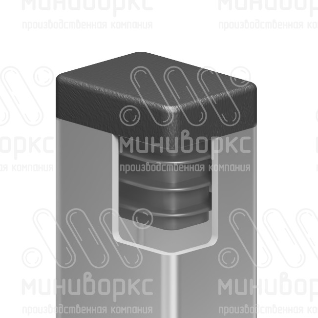 Заглушка пластиковая прямоугольная 15х25, практичная, серия ILR, стенка 0.8-2.5 мм, цвет черный – ILR25x15 - 4