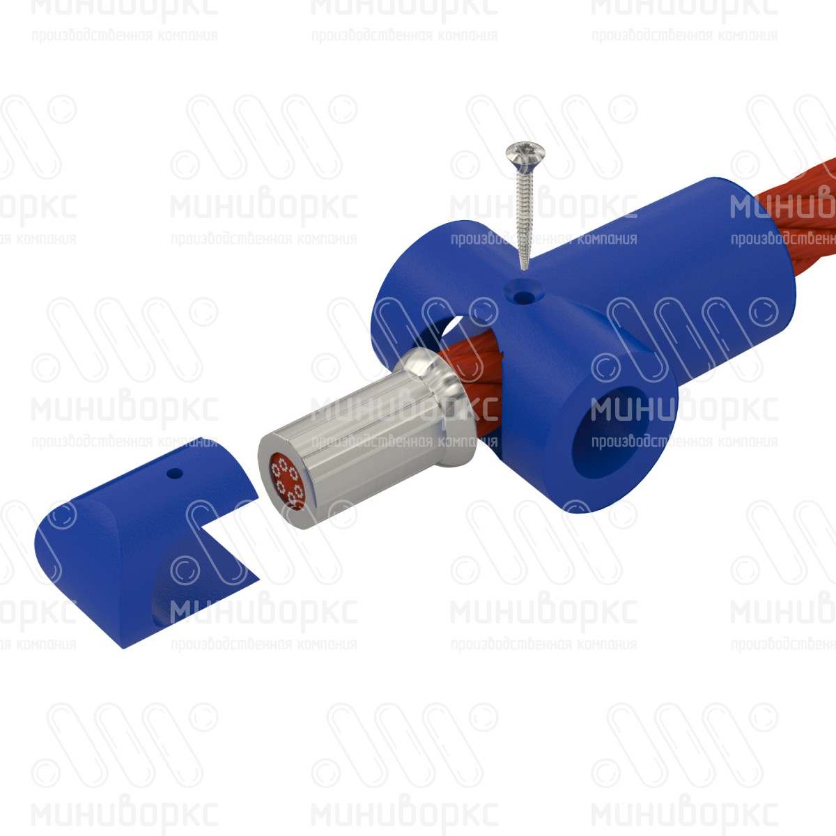 Втулка стальная, для фиксации каната Ø16 мм и Т-образного соединения, цвет металл – СтВ23х30,5 - 4