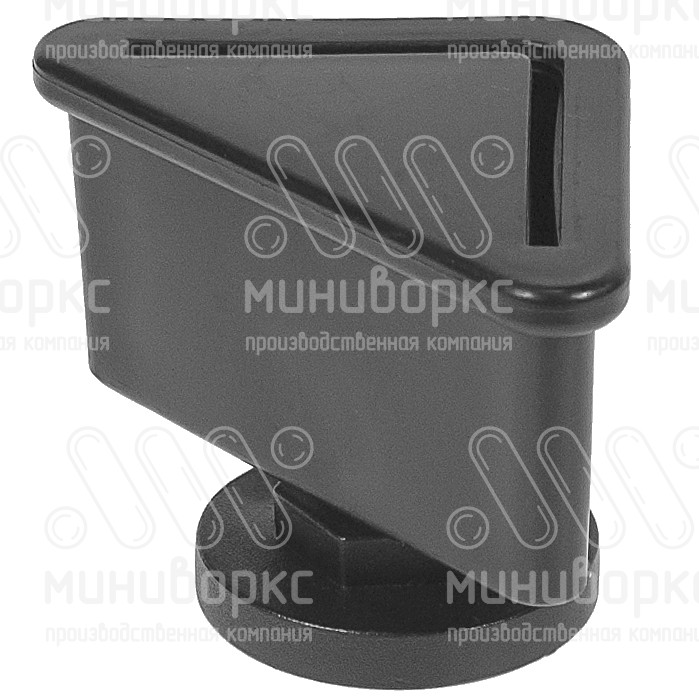 Комплект опоры под уголок 38х38, 40х40 мм и опоры с основанием Ø40 мм, под ключ 22, цвет черный – U40-40M8.D40x25 - 2