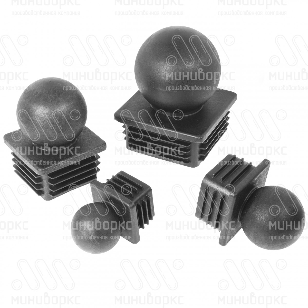 Заглушка квадратная 50х50, с шариком, декоративная, цвет черный – 50-50ШЧВ - 4