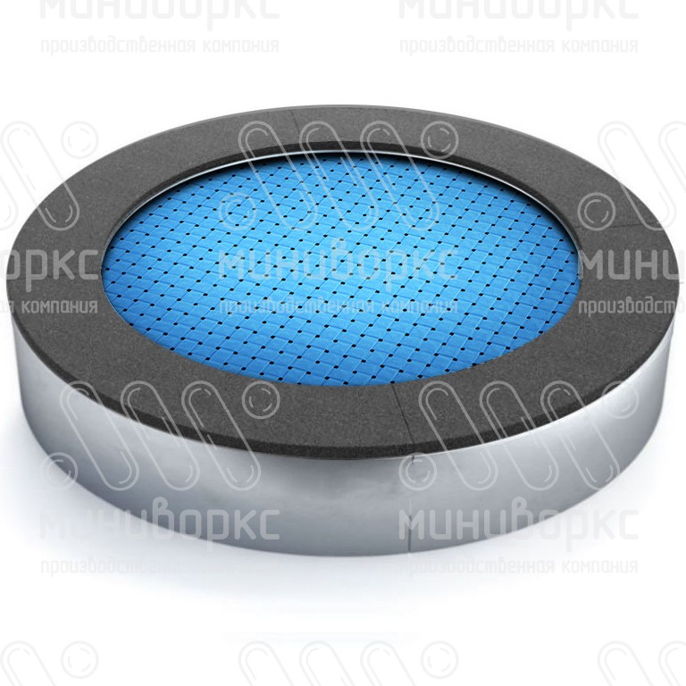 Батут круглой формы, антивандальный, встраиваемый, для детских площадок, цвет черный/серый – C1500-7024/9005 - 3