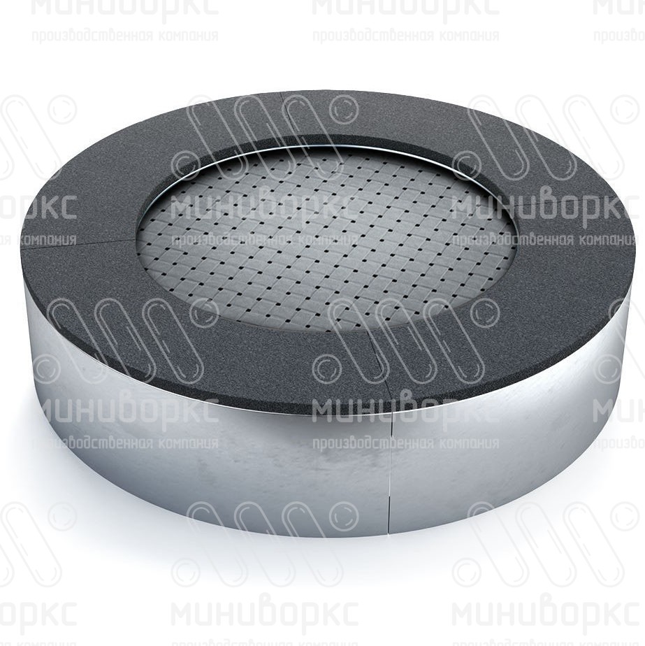 Батут круглой формы, антивандальный, встраиваемый, для детских площадок, цвет черный/желтый – C1000-1018/9005 - 6