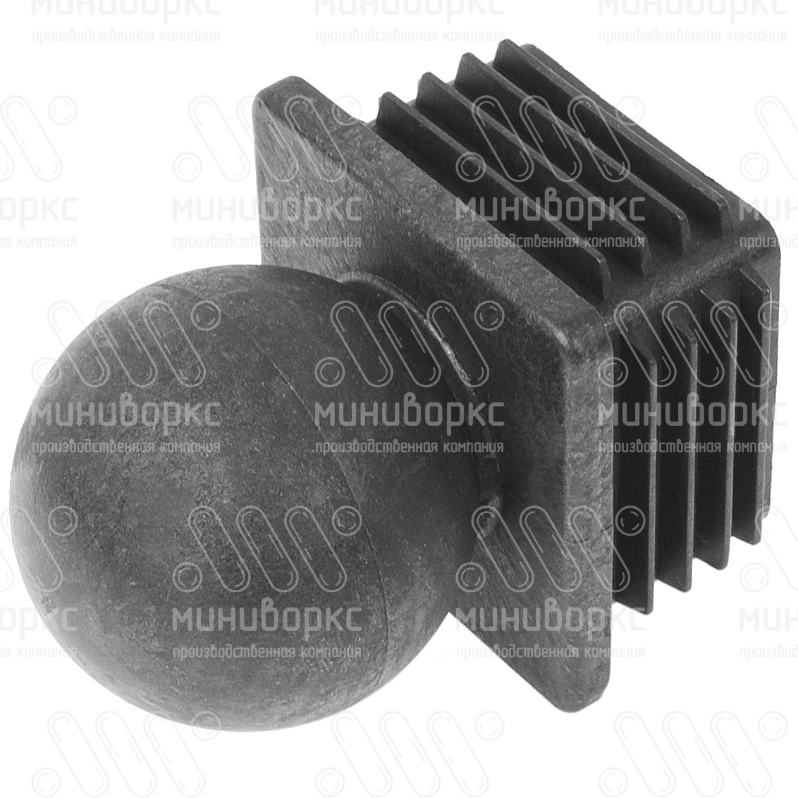 Заглушка квадратная 60х60, с шариком, декоративная, цвет черный – 60-60ШЧВ - 3