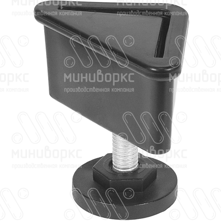 Комплект опоры под уголок 38х38, 40х40 мм и опоры с основанием Ø40 мм, под ключ 22, цвет черный – U40-40M8.D40x25 - 1