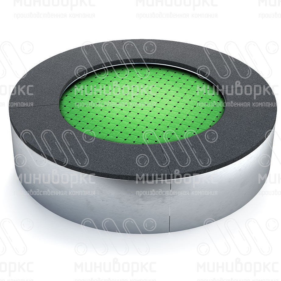 Батут круглой формы, антивандальный, встраиваемый, для детских площадок, цвет черный/желтый – C1000-1018/9005 - 4